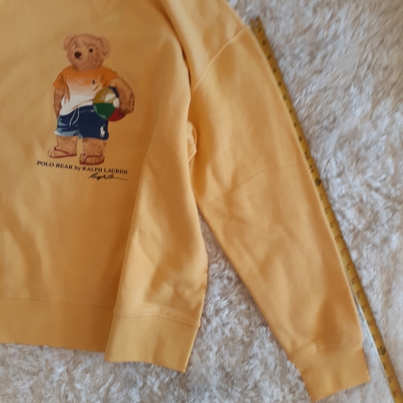 Polo Ralph Lauren Men's  1XB Yellow Summer Bear Crewneck Fleece Sweatshirt New - Picture 9 of 13